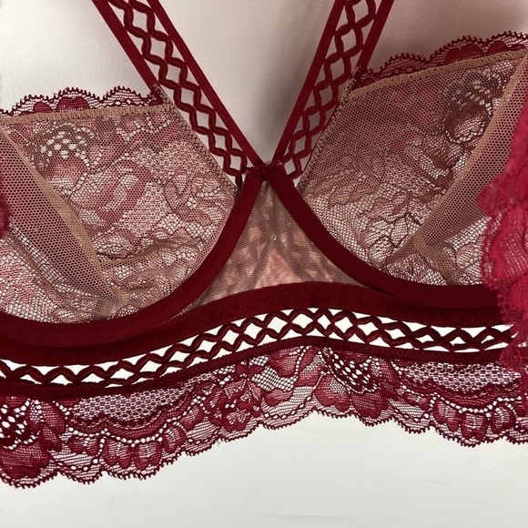 Adore Me Verana Unlined Bra Red Lace Size 36D - Picture 7 of 14